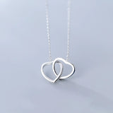 925 Silver Zircon Heart Pendant Necklace Women
