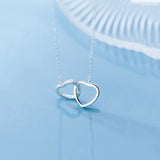 925 Silver Zircon Heart Pendant Necklace Women