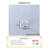 925 Silver Zircon Heart Pendant Necklace Women
