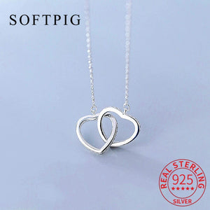 925 Silver Zircon Heart Pendant Necklace Women