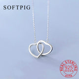 925 Silver Zircon Heart Pendant Necklace Women