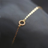 925 Silver Zircon Round Charm Bracelet 14K for Women