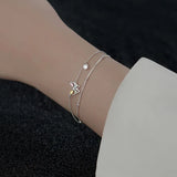 925 Silver Zircon Ice Butterfly Bracelet Women Fine Jewelry
