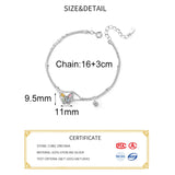 925 Silver Zircon Ice Butterfly Bracelet Women Fine Jewelry