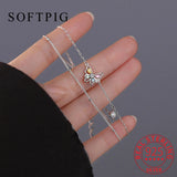 925 Silver Zircon Ice Butterfly Bracelet Women Fine Jewelry