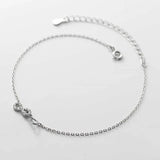 925 Sterling Silver Zircon Infinity Anklet Women Party Bohemian Fine Jewelry