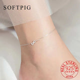 925 Sterling Silver Zircon Infinity Anklet Women Party Bohemian Fine Jewelry