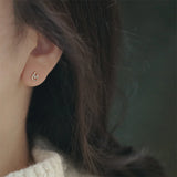 925 Sterling Silver Zircon Letter U Stud Earrings For Women