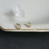 925 Sterling Silver Zircon Letter U Stud Earrings For Women