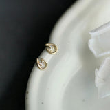925 Sterling Silver Zircon Letter U Stud Earrings For Women