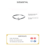925 Silver Zircon Letter V Ring For Women 18K Jewelry