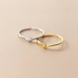 925 Silver Zircon Letter V Ring For Women 18K Jewelry