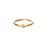 925 Silver Zircon Letter V Ring For Women 18K Jewelry