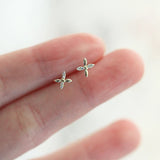 925 Silver Zircon Lucky Plant Stud Earrings