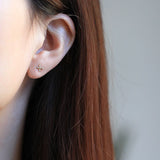 925 Silver Zircon Lucky Plant Stud Earrings