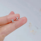 925 Silver Zircon Lucky Plant Stud Earrings