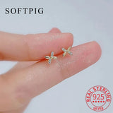 925 Silver Zircon Lucky Plant Stud Earrings