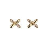 925 Silver Zircon Lucky Plant Stud Earrings