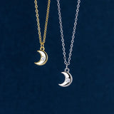 925 Silver Zircon Moon Pendant Choker Necklace Women Fine Jewelry