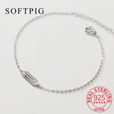 925 Silver Zircon Chain Bracelet Classic Minimalist Jewelry