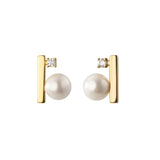 925 Silver Zircon Pearl Stud Earrings Women Party Jewelry