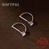 925 Silver Zircon Stud Earrings Women Party Jewelry
