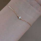 925 Silver Zircon Round 14K Plated Bracelet for Women