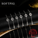 925 Silver Zircon Letter Chain Bracelet Women Fine Jewelry