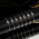 925 Silver Zircon Letter Chain Bracelet Women Fine Jewelry