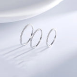 925 Silver Zircon Round Ring for Women Classic Jewelry