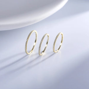 925 Silver Zircon Round Ring for Women Classic Jewelry