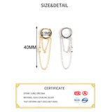 925 Sterling Silver Zircon Tassel Hoop Earrings for Women Accessories
