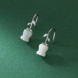 925 Silver Zircon Shell Flower Stud Earrings Women Party Jewelry