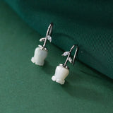 925 Silver Zircon Shell Flower Stud Earrings Women Party Jewelry