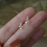 Zircon Leaves Stud Earrings for Women