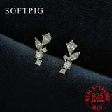 Zircon Leaves Stud Earrings for Women