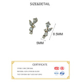 Zircon Leaves Stud Earrings for Women
