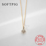 925 Silver Zircon Snowflakes Choker 14K Necklace For Women