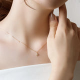 925 Silver Zircon Snowflakes Choker 14K Necklace For Women