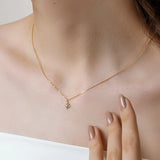 925 Silver Zircon Snowflakes Choker 14K Necklace For Women