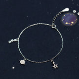 925 Silver Zircon Star Planet Bracelet Women's Fine Jewelry