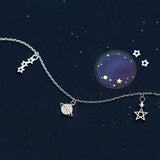 925 Silver Zircon Star Planet Bracelet Women's Fine Jewelry