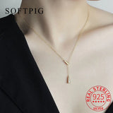 925 Silver Zircon Tassel Triangle Pendant Necklace for Women