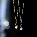 925 Silver Zircon Water Drop Choker Necklace for Women
