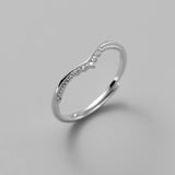 925 Sterling Silver Zircon Wave Adjustable Ring for Women