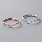 925 Sterling Silver Zircon Wave Adjustable Ring for Women