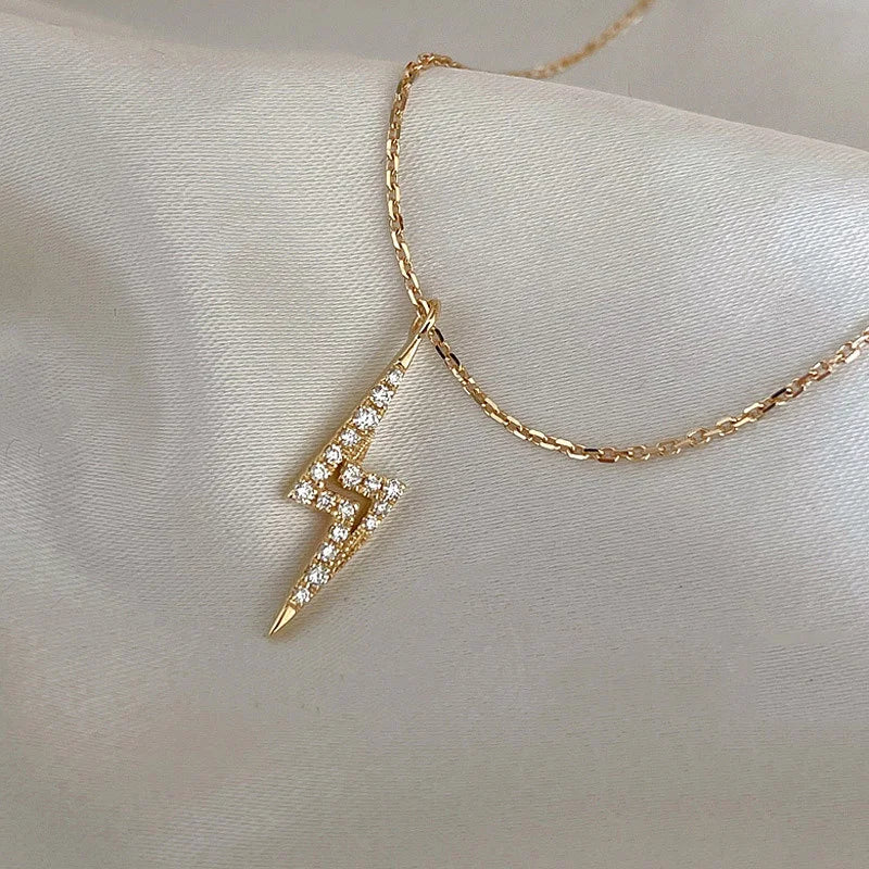 S925 Silver Lightning Zircon Choker Necklace Women Jewelry