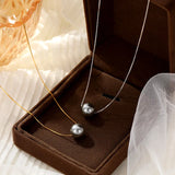 925 Silver Pearl Bead Choker Necklace Classic Jewelry