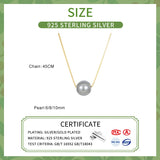 925 Silver Pearl Bead Choker Necklace Classic Jewelry