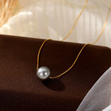 925 Silver Pearl Bead Choker Necklace Classic Jewelry